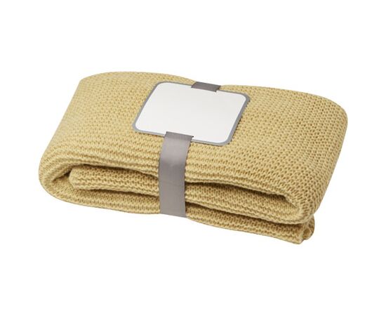 Couverture tricotée Suzy de 150 x 120 cm en polyester certifié GRS Beige - Seasons 11333602