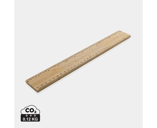 Timberson extra thick 30cm double sided bamboo ruler Brown - XD Collection P165.509
