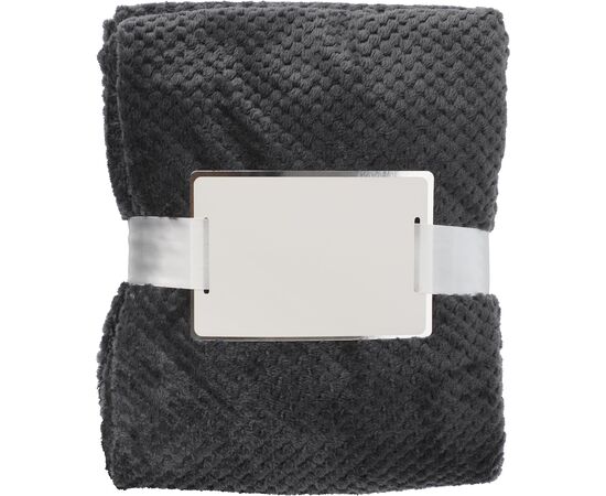 Plaid polaire flanelle gaufré en polyester Nikolaï Gris -  976631.003
