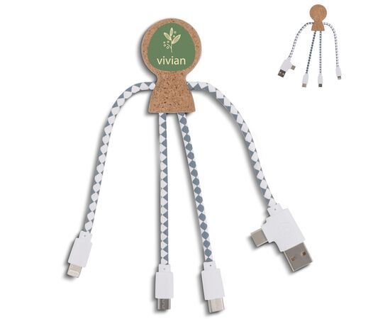 Xoopar Mr. Bio Cork Charging Cable Nature - Xoopar LT41017-N0094