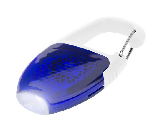 Porte clé mousqueton avec catadioptre LED Reflect-or Bleu royal, Blanc - Bullet 10425601