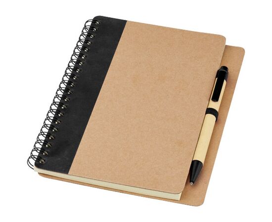 Priestly gerecycled notitieboek met pen Naturel, Zwart - Unbranded 10626801