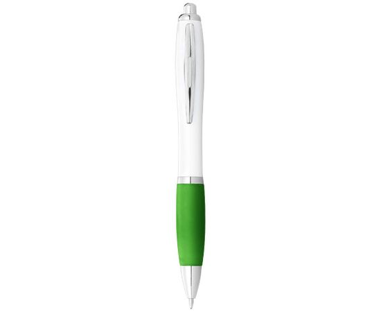 Nash ballpoint pen white barrel and coloured grip (blue ink) White, Lime - Unbranded 10690009