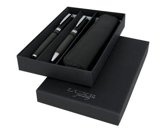 Carbon duo pen gift set with pouch (black ink) Black - Luxe 10711000