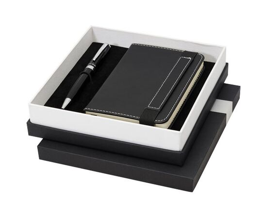Coffret cadeau avec cahier A6 et stylo bille Legatto Noir - Luxe 10711500