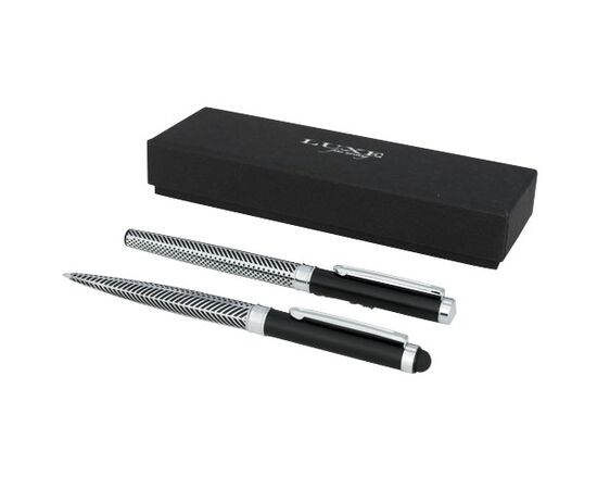 Empire cadeauset met twee pennen (zwarte inkt) Zilver, Zwart - Luxe 10712900