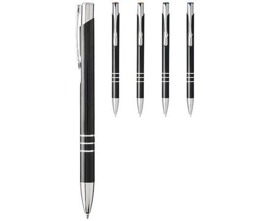 Moneta aluminium balpen voor lasergraveren Zwart, Koningsblauw - Bullet 10741801