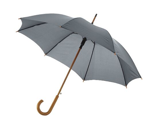 Kyle 23" auto open umbrella wooden shaft and handle Grey - Unbranded 10904808