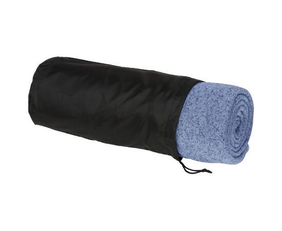 Pim melierte Plaid-Decke aus Fleece Heather blau - Bullet 11296201