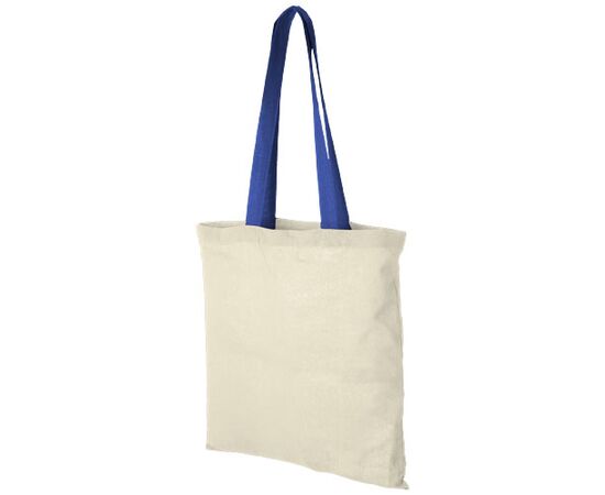 Sac coton Nevada 100 gr/m² avec poignées de couleur 7L Naturel, Bleu royal - Unbranded 12013102
