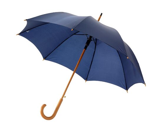 Parapluie 23" à ouverture automatique, poignée et mât en bois Marine - Unbranded 19547959