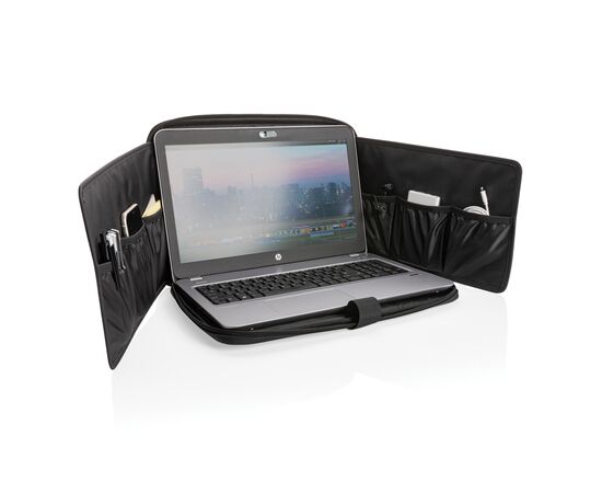 Station de travail en PU pour ordinateur 15,6 pouces Noir - Swiss Peak P788.001