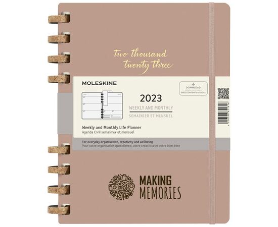 Moleskine 12M XL Hardcover Tagesplaner mit Spiralbindung Rosa - Moleskine 10780341