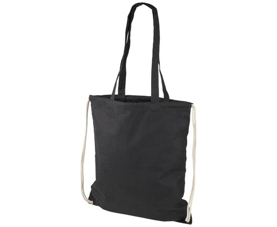 Eliza 240 g/m² katoenen rugzak met trekkoordsluiting 6L Zwart - Unbranded 12027601