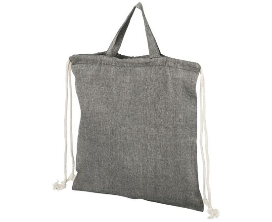 Pheebs 150 g/m² gerecyclede rugzak met trekkoordsluiting 6L Heather zwart - Unbranded 12045901