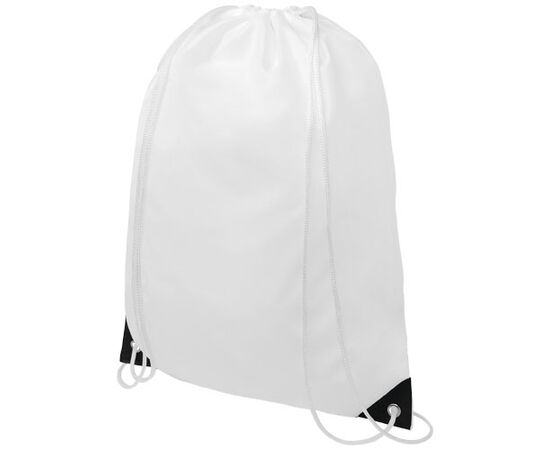 Oriole rugzak met trekkoordsluiting met gekleurde hoeken 5L Wit, Zwart - Unbranded 12048800