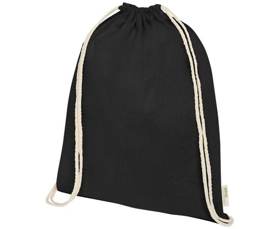 Orissa 100 g/m² organic cotton drawstring bag 5L Black - Unbranded 12049090