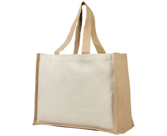 Varai 320 g/m² canvas en jute boodschappentas 23L Naturel, Naturel - Unbranded 21070100