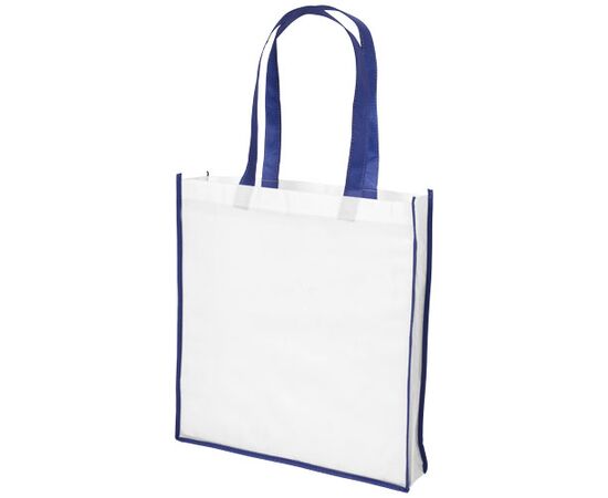 Contrast large non-woven shopping tote bag White, Blue - Bullet 21071800