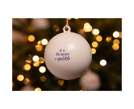 Plastic Bank Christmas Ball Off white -  W18411