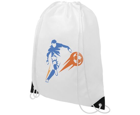 Oriole rugzak met trekkoordsluiting met gekleurde hoeken 5L Wit, Zwart - Unbranded 12048800