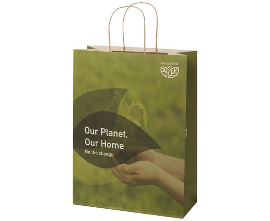 Sac en papier fabriqué à partir de déchets agricoles 150 g/m2 avec poignées torsadées, 31 x 12 x 41 cm Blanc cassé - Unbranded 1ZM00501