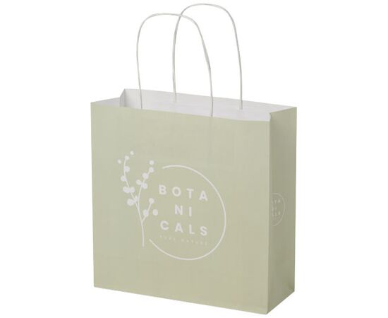 Kraft 120 g/m2 paper bag with twisted handles - 24 x 9 x 24 cm White - Unbranded 1ZM00601