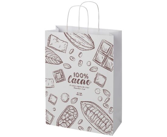 Kraft 120 g/m2 paper bag with twisted handles - 31 x 12 x 41 cm White - Unbranded 1ZM01001