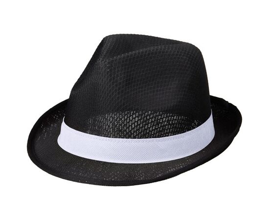 Trilby hat with ribbon Black, White - Bullet 11107011