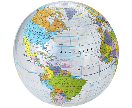 Globe wereldbol strandbal Transparant - Bullet 19538615