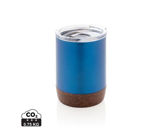 Petite tasse à café en liège et acier recyclé RCS Bleu - XD Collection P435.055