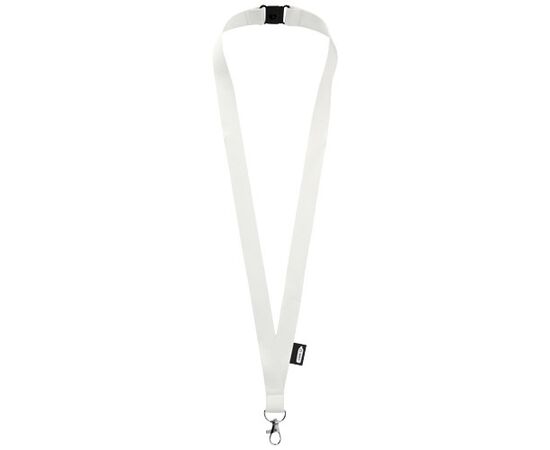 Tom gerecyclede PET lanyard met veiligheidssluiting Wit - Unbranded 10251701