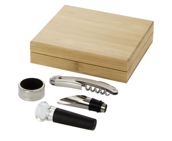 Coffret à vin 4 pièces Syrat Naturel, Argent - Seasons 11314706