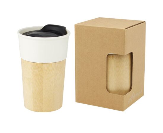 Tasse Pereira de 320 ml en porcelaine avec paroi extérieure en bambou Blanc cassé - Unbranded 10064502