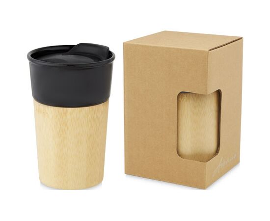 Pereira 320 ml Porzellanbecher mit Außenseite aus Bambus Schwarz glänzend - Unbranded 10064590