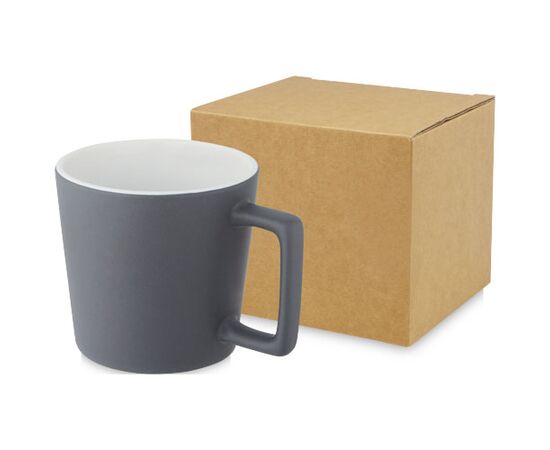 Cali keramische mok van 370 ml met matte afwerking Wit, Mat grijs - Unbranded 10090001