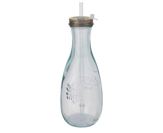 Polpa recycled glass bottle with straw Transparent - Authentic 11325401