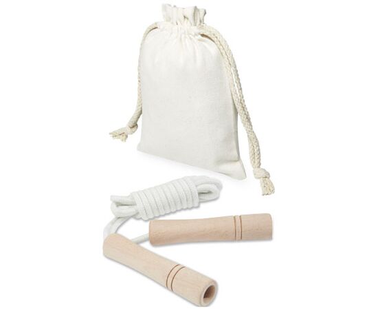 Denise Holz-Springseil im Baumwollbeutel Offwhite, Holz - Unbranded 12702002