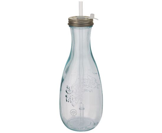 Polpa recycled glass bottle with straw Transparent - Authentic 11325401