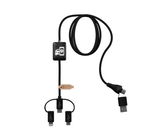 SCX.design C48 CarPlay 5-in-1 Ladekabel mit Leuchtlogo Schwarz - SCX.design 2PX12190