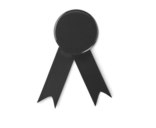 Ribbon style badge pin Black -  MO2180-03