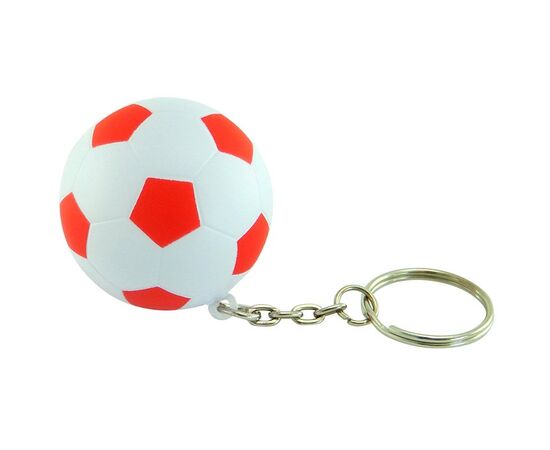 Schlüsselanhänger mit Anti Stress Fußball Rot/weiß - MultiGift NoStress 9805102