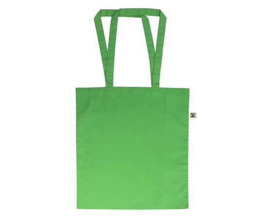 Sac en coton Fairtrade avec de longues poignées Vert - MultiGift Fairtrade 987609