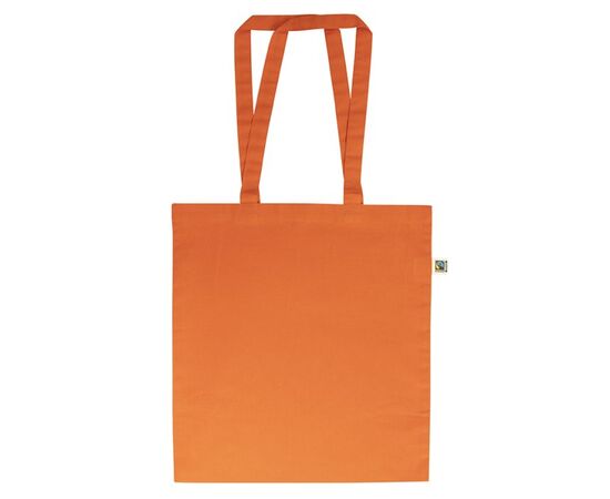 Fairtrade katoenen draagtas met lange hengsels Oranje - MultiGift Fairtrade 987610