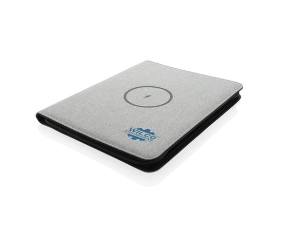 Air 5W wireless charging portfolio A4 w/ 5000 mAh powerbank Grey - XD Xclusive P774.042