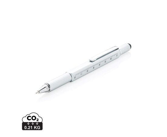 5-in-1 aluminium toolpen Grey - XD Collection P221.552