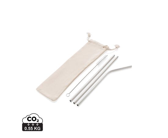Set de pailles en acier inoxydable Argent - XD Collection P269.572