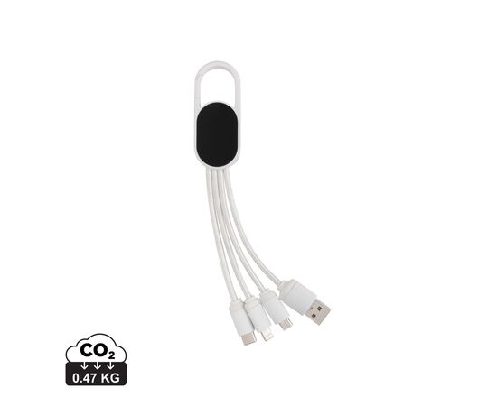 Câble 4 en 1 avec mousqueton Blanc - XD Collection P302.073