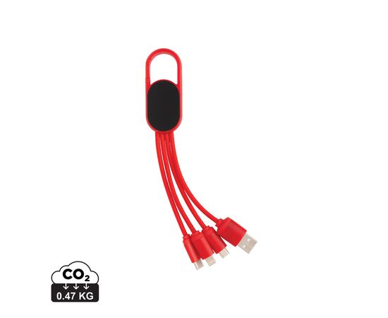 Câble 4 en 1 avec mousqueton Rouge - XD Collection P302.074