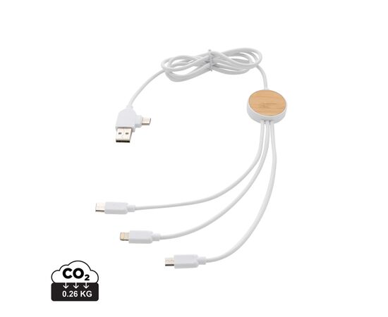 Ontario 1.2 metre 6-in-1 charging cable White - XD Collection P302.413